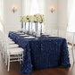 90"x156" Petal Circle Taffeta Rectangular Tablecloth - Navy Blue.