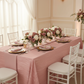 Accordion Crinkle Taffeta 90"x156" Rectangular Tablecloth - Dusty Rose/Mauve.