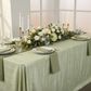Accordion Crinkle Taffeta 90"x156" Rectangular Tablecloth - Sage Green.