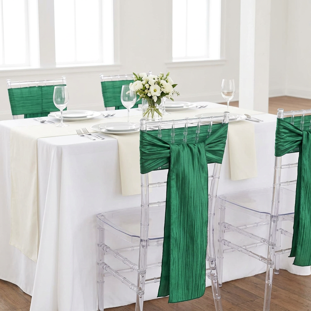 Accordion Crinkle Taffeta Chair Sash 7