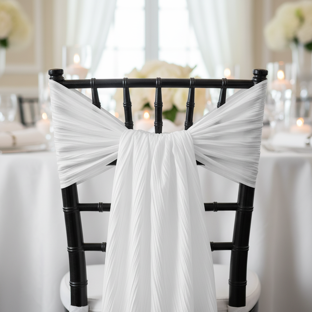 Accordion Crinkle Taffeta Chair Sash 7