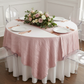 Accordion Crinkle Taffeta Table Overlay Topper 85"x85" Square  - Pink.