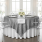 Accordion Crinkle Taffeta Table Overlay Topper 85"x85" Square  - Silver.