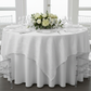 Accordion Crinkle Taffeta Table Overlay Topper 85"x85" Square  - White.