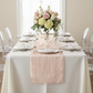 Accordion Crinkle Taffeta Table Runner - Blush/Rose Gold.