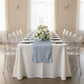 Accordion Crinkle Taffeta Table Runner - Dusty Blue.