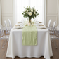 Accordion Crinkle Taffeta Table Runner - Sage Green.