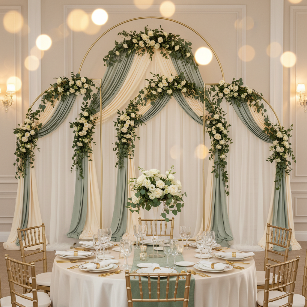 Chiara Backdrop Arch Frame Stands 3pc/set - Gold.