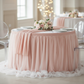 Chiffon Tulle Table Skirt Extra Long 17ft - Blush/Rose Gold.