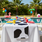 Cow Animal Print Satin Table Runner Outdoor Pool Party.