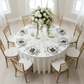 Crinkle Shimmer 132" Round Tablecloth - Light Ivory/Off White.