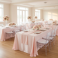 Crinkle Shimmer 90"x156" Rectangular Tablecloth - Blush/Rose Gold