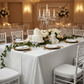 Crushed Taffeta 90"x156" Rectangular Tablecloth - White.