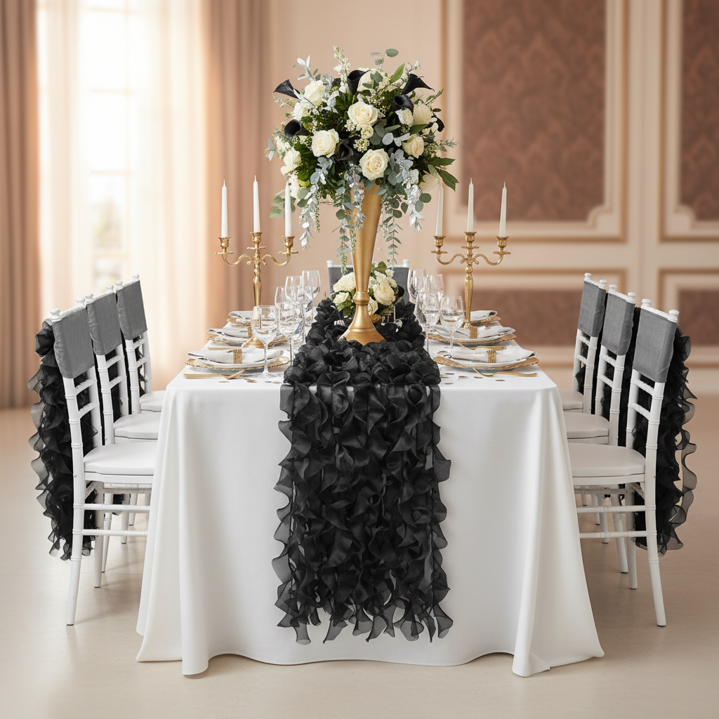 Curly Willow Chair Sash - Black.