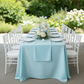 Economy Polyester Tablecloth 90"x132" Oblong Rectangular - Baby Blue.