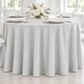 Economy Polyester Tablecloth 132" Round - Gray/Silver.