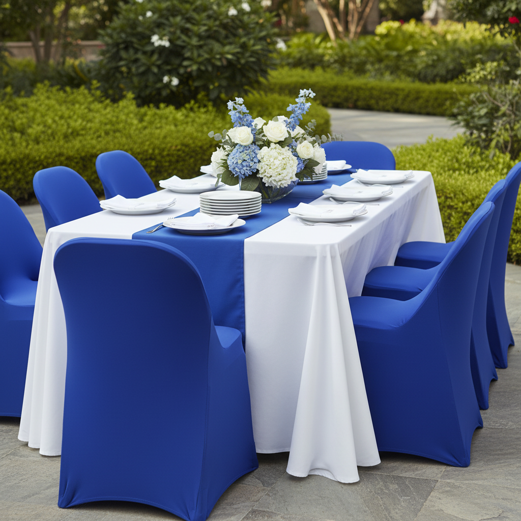 Folding Spandex Chair Cover - Royal Blue.