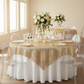 Geometric Glitz Art Deco Sequin Table Overlay Topper 72"x72" Square - Gold.