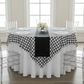 Gingham Checkered Square 70"x70" Polyester Overlay/Tablecloth - Black & White.