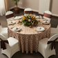 Giraffe Animal Print Satin 120" Round Tablecloth.