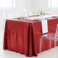 Glitz Sequin 90"x132" Rectangular Tablecloth - Apple Red.