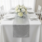 Glitz Sequin Mesh Net Table Runner 12"x108" - Silver.