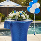 Glitz Sequin Spandex Cocktail Table Cover 30"-32" Round - Royal Blue.
