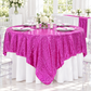 Glitz Sequin Table Overlay Topper 90"x90" Square - Fuchsia.