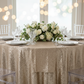 Glitz Sequins 108" Round Tablecloth - Champagne.