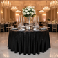 Glitz Sequins 132" Round Tablecloth - Black with Chiavari Chairs.