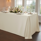 Indoor Wedding Reception with 90x132 Lamour Satin Rectangular Ivory Tablecloth