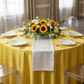 Lamour Satin 120" Round Tablecloth - Canary Yellow.