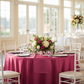 Lamour Satin 120" Round Tablecloth - Fuchsia.