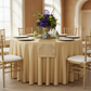 Lamour Satin 132" Round Tablecloth - Gold Antique.
