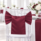 Lamour Satin Chair Sash - Burgundy.