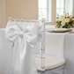 Lamour Satin Chair Sash - White.