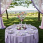 Lamour Satin Napkin 20"x20" - Victorian Lilac/Wisteria in Outdoor Reception.