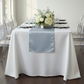 Lamour Satin Table Runner - Dusty Blue.