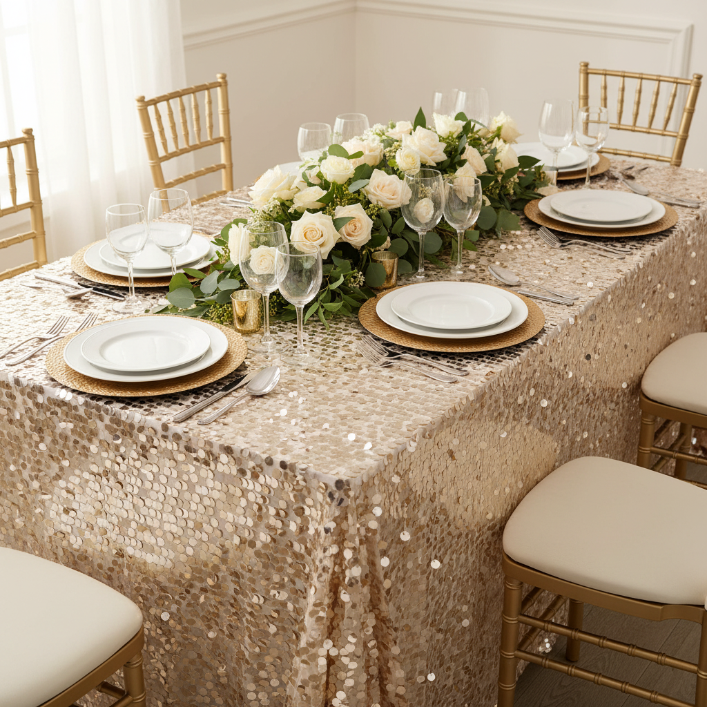 Large Payette Sequin Tablecloth 90