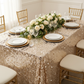 Large Payette Sequin Tablecloth 90"x132" Rectangular - Champagne.