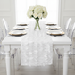 Leaf Petal Taffeta Table Runner - White.