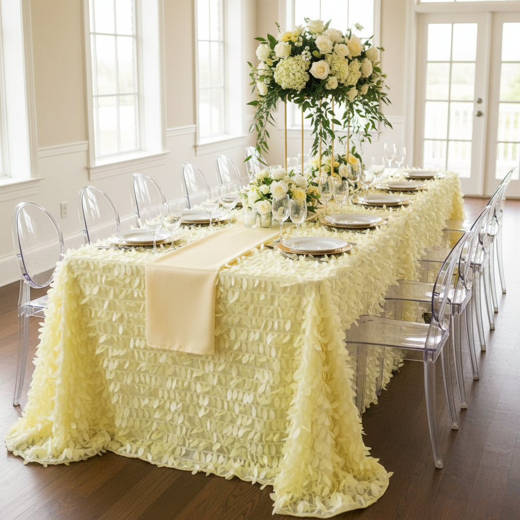 Leaf Petal Taffeta Tablecloth 90
