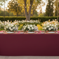 Outdoor Wedding Reception with 90x132 Rectangular Burgundy Tablecloth