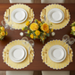 Lifestyle_Overhead-15.75in-Round-LinenCottonRayon-Placemat-PastelYellowWhite