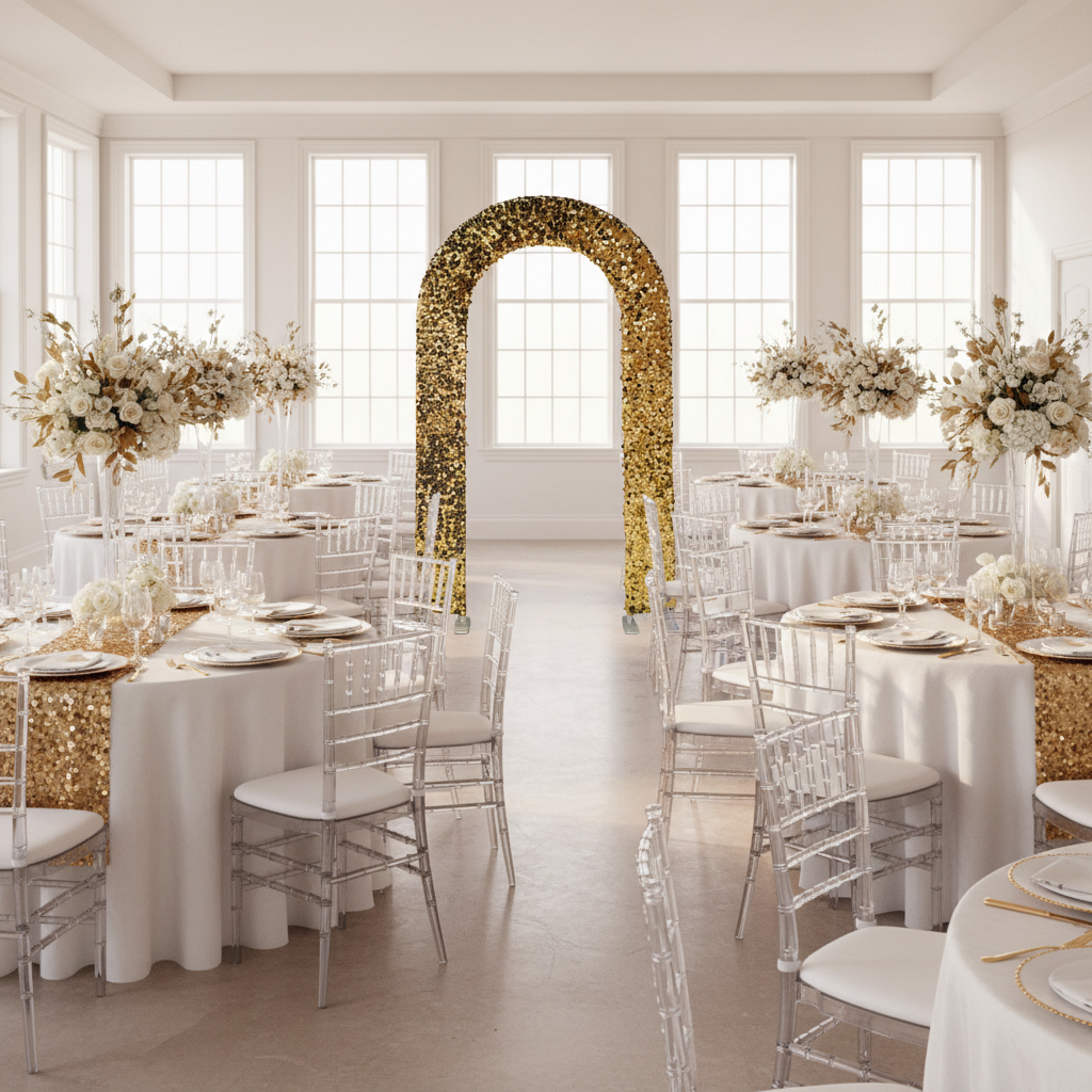 Payette Sequin Open Center Arch Cover - Gold.