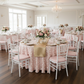 Petal Circle Taffeta Round 120" Tablecloth - Blush/Rose Gold.