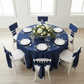 Petal Circle Taffeta Round 120" Tablecloth - Navy Blue.