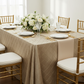 Pintuck 90"x132" Rectangular Tablecloth - Champagne.