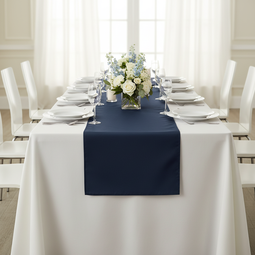 Polyester Table Runner - Navy Blue