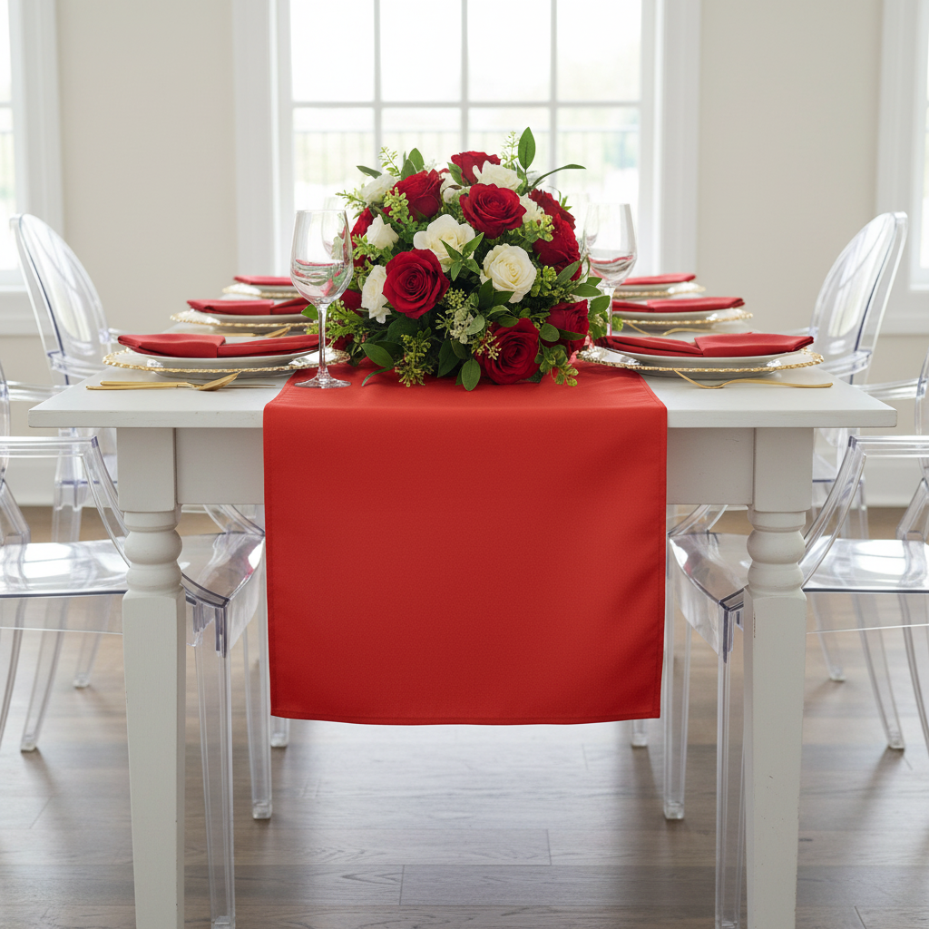 Polyester Table Runner - Red.